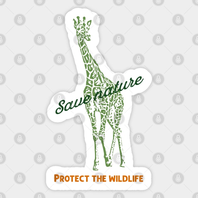 Save nature protect the wildlife Sticker by Adzaki